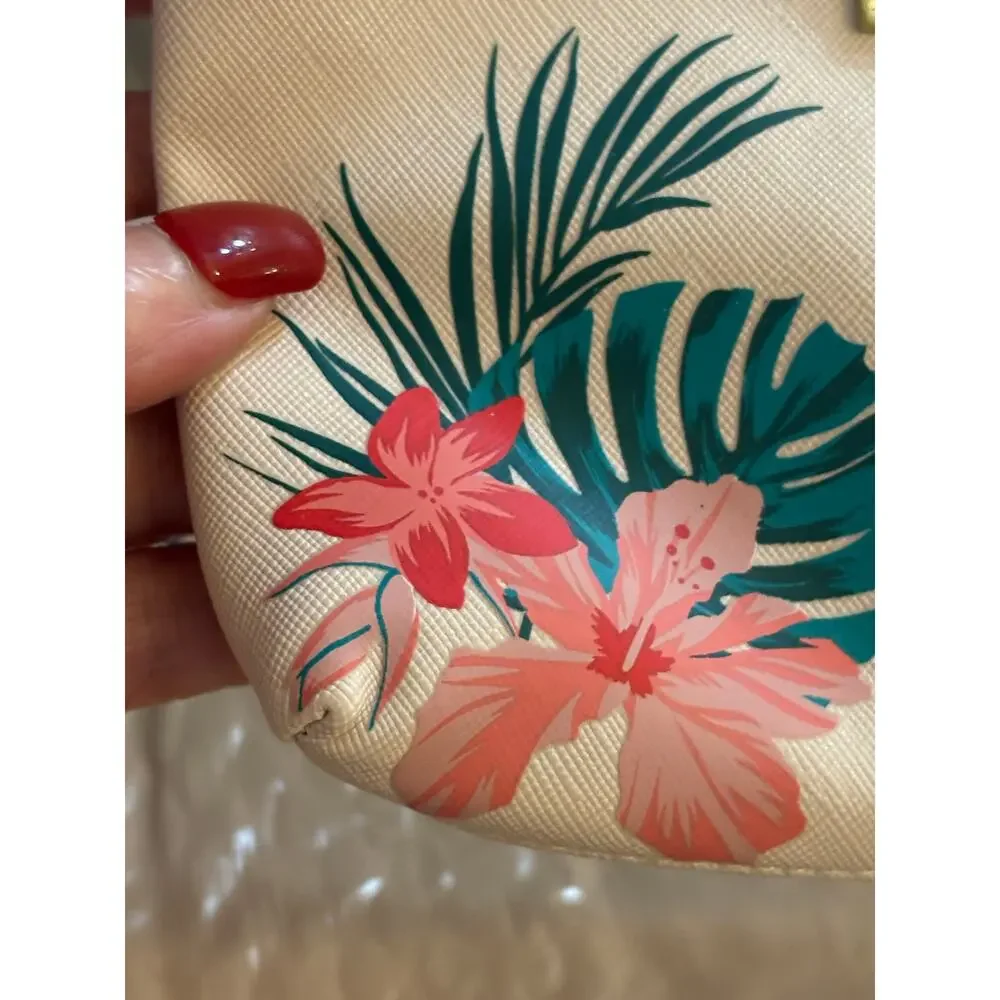 Disneyland Paris Tinker Bell Pink Floral Makeup Bag NWT